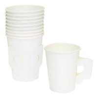 ราคา แก้วกระดาษมีหู สีขาว แพ็ค 10ใบ แก้่วกระดาษ 8ออนซ์ แก้วใส่กาแฟ ใส่เครื่องดื่ม (20784718465)