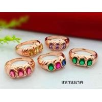 ราคา แหวนเศษนาค แหวนนาคพลอยทับทิม3เม็ด แหวนแฟชั่น ราคาต่อวง (15435397622)