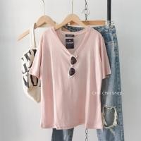 ราคา เสื้อคอวีผ้าสลาฟเนื้อบาง ทรง Oversize (18526828517)
