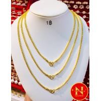 ราคา สร้อยคอทองลายบ็อกกลมพ่นทรายตัดลาย น้ำหนัก 1 2 3 5 8 บาท ทองชุบ ทองหุ้ม สวยเสมือนจริง นพคุณห้างทอง (19566228052)