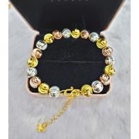 ราคา สร้อยข้อมือสามกษัตริย์ สร้อยข้อมือสองกษัตริย์ เม็ดกลม เม็ดใหญ่ ลายจีบ (20227626835)