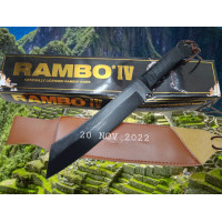 ราคา มีด อุปกรณณ์เดินป่า มีดแรมโบ้ 4 RAMBO lV ดำลาย ยาว 40cm พร้อมชองหนังน้ำตาล มีดอเนกประสงค์ เหมาะกับการเดินป่า สีนค้าพร้อมส่ง (16924616533)
