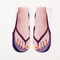 ราคา Free sun ถุงเท้าลําลอง พิมพ์ลายเรือ 3 มิติ 3D Flip Flops พิมพ์หมูสามชั้น tiktok (16502121914)