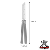 ราคา Balisong มีดบาลิซอง มีดผีเสื้ิอ มีดควง มีดซ้อม ไม่มีคม มีดแรงโน้มถ่วง สำหรับซ้อมควง Aluminum V1 ใบเงิน (21032214004)