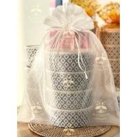 ราคา ชุดปิ่นโต 4 ชั้น ถุงผ้าแก้ว L ถ้วยกระดาษลายคราม 750ml (20891648477)