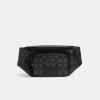 ราคา Coach C3765 Track Belt Bag In Signature Canvas QBMI5 กระเป๋าคาดอกผู้ชาย สี Qb Charcoal Black (20618383397)