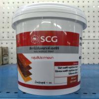 ราคา สีทาไม้ฝา สีเก็บงาน SCG สีไม้ฝาเอสซีจี เฉดประกายเงา สีประดู่ สีมะค่าสีสักทอง 1 กิโล (20853858346)