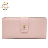 ราคา ใหม่เอี่ยมกระเป๋าสตางค์ยาวของผู้หญิงกระเป๋าสตางค์หนังนูบัคตัวล็อคบานพับ Dompet Koin ความจุสูง (20776026014)