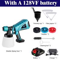 ราคา ของขวัญ ชุดเครื่องพ่นสีไฟฟ้า1000มล ใหม่ Mesin Semprot ไฟฟ้า3หัวฉีดสำหรับ Makita เครื่องพ่นในครัวเรือนเครื่องพ่นสีพ่นได้ง่ายควบคุมการไหลของพ่นสำหรับแบตเตอรี่ Makita 18V (18977060144)