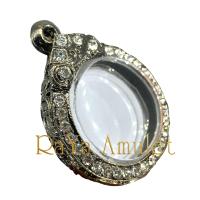 ราคา กรอบพระสำเร็จรูป งานกรอบดำฝังเพชร ทรงกลมล้อแม็ค ทรงเหรียญห้าครุฑ รหัส 275 (21088056718)