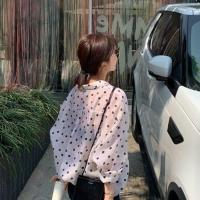 ราคา พร้อมส่ง เสื้อเชิ้ตแขนยาว ลายหัวใจ ผ้าชีฟอง บางเบา เสื้อแฟชั่นสไตล์เกาหลี (18688408614)