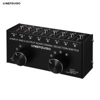 ราคา ammoon LYNEPAUAIO 6 In 2 Out Audio Switcher Two Way Audio Signal Selector Box Splitter Distributor with 3 5mm Audio Input Output Jacks (19644123050)