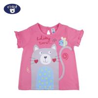 ราคา Eclat เสื้อเด็กผู้หญิง คอกลม มีกระดุมคอหลัง เเขนสั้น พิมพ์ลายด้านหน้า เนื้อผ้าcottonซีวีซีเจอร์ซี่ 6949 (21073153760)