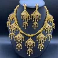 ราคา March jewelry เครื่องประดับชุดไทย พลอยเทียม ชุดไทยสร้อยชุดต่างหู สร้อยคอ เพชรโบราณคลิปต่างหู (7408518469)