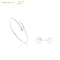 ราคา Giftset Louis Montini Jewelry ชุดกิฟท์เซต Sterling Silver 925 ต่างหูเงินแท้ กำไรข้อมือเงินแท้ รูปตะปู LJ GS012 (21211418488)