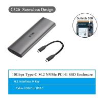 ราคา SSK กล่องใส่ SSD M 2 SSD NVME Enclosure USB 3 2 Gen2 10Gbps NVME PCIE SSD Case 2242 2260 2280 (20526539800)