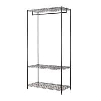 ราคา ราวแขวนผ้าพร้อมชั้นวาง 2 ชั้น KASSA HOME รุ่น FW 901347A ขนาด 90 x 45 x 180 ซม สีดำ (18934180614)