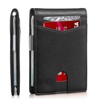ราคา กระเป๋าสตางค์ผู้ชายหนัง RFID สุดหรูแบบบางสำหรับกระเป๋าใส่เงินกระเป๋าสตางค์ใส่บัตรขนาดเล็กสำหรับผู้ชายกระเป๋าสั้นสีขาว (21170860873)