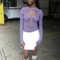 ราคา เสื้อยืดเพชรเทียมวิบวับชุดบอดี้สูทสตรีสวยงามเสื้อถักนิตติ้งแนวสตรีทแขนยาว (20853973367)