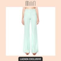 ราคา EXCLUSIVE MILIN Center seam high waist flare leg pants กางเกงขาบาน เอวสูง ดีเทลตะเข็บตรงกลาง Heights Pants สีเขียวมิ้นท์ สีขาว Mint Green White (7485021476)