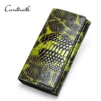 ราคา แบรนด์CONTACTSสตรีกระเป๋าสตางค์หนังแท้กระเป๋าสตางค์ซิปยาวสุภาพสตรีกระเป๋าใส่เหรียญบัตรขนาดใหญ่สำหรับโทรศัพท์มือถือ (5939052448)