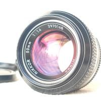 ราคา เลนส์มือหมุน ยี่ห้อ Nikon Nikkor Non Ai 50mm f 1 4 Standard Prime Mount Non Ai พร้อมฝาหน้า ท้าย 52 มม (21003320558)
