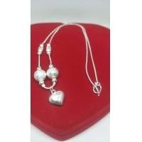 ราคา สร้อยคอเงินระย้า ลายกระดูกงูกลม ห้อยจี้หัวใจจิกเพชร ชุบเงินแท้ 925 (11377361911)