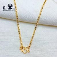 ราคา เงินแท้925 สร้อยคอเงินแท้เคลือบทอง ลายเม็ดจีบ อิตาลี ขนาด 2 มิล GN1 (11435700852)