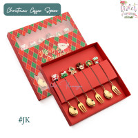 ราคา Violet Flamingo ช้อนส้อมคริสมาสต์ ช้อนกาแฟ ช้อนส้อมขนมลายต้นคริสมาสต์ ซานต้า และ Snow Man (21041027625)