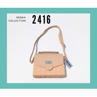 ราคา กระเป๋าเเฟชั่นผู้หญิงสะพายข้างทรงกล่อง No 2416 NE NA Collection Bag (20565966380)