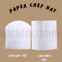 ราคา หมวกเชฟกระดาษ เเบบหนา 80 แกรม หมวกเชฟใช้แล้วทิ้ง หมวกกุ๊กกระดาษ หมวกเชฟกระดาษทรงสูงจีบรอบ (17397462717)