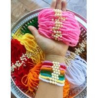 ราคา ฝ้ายผูกแขน ฝ้ายผูกข้อมือ สายสิญจน์ผูกข้อมือ ใส่ลูกปัดสีงาช้าง ถักด้วยมือ เพื่อเป็นสิริมงคล สีชมพู 100 เส้น สีแห่งความรัก (20749016289)