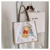 ราคา Moon night กระเป๋าสะพายไหล่ กระเป๋าถือ กระเป๋าช้อปปิ้ง พิมพ์ลายหมีพูห์ ขนาดใหญ่ จุของได้เยอะ แบบพกพา สําหรับผู้หญิง Winnie the Pooh (20581573837)