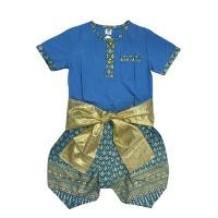 ราคา Smilekid ชุดไทยเด็ก ชุดไทยเด็กชาย ชุดไทยใส่ไปโรงเรียน ชุดไทยเด็กลอยกระทง โจงพิมพ์ทอง ผ้าคาดเอว ตาข่ายทอง (10857173564)