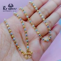 ราคา เงินแท้ 925 สร้อยคอเงินแท้ สองกษัตริย์ ลายบอลตัด ขนาด 3 มิล (10435027571)