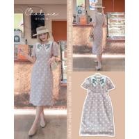 ราคา เดรสผ้าคอตตอนลินินลายจุดโทนสีสวย ได้ลุคเรียบหรูดูดี น้องแต่งคอปกปักดอกไม้สีสวยมากน้า ทรงสวยมากๆนะคะ ลูกค้าจะใส่ทำงานหรือวันหยุดใส่ชิลๆก็น่ารักทุกลุคค่า อย่าพลาดนะคะ ชุดมีซิปหลัง มีซับในค่ะ (2069824884