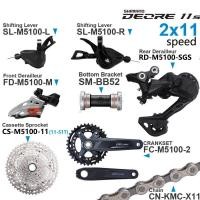 ราคา Shimano M5100กลุ่ม DEORE ชุดข้อเหวี่ยง M5100จักรยานภูเขา MTB ความเร็ว2X11170มม 175มม 36 26ตันสายพานด้านหน้าปลอกเปลี่ยนเกียร์ด้านหลัง11 42T 11 51T พร้อมชุดเครื่องมือสำหรับรถจักรยาน BB52ยึดด้านล่าง (202