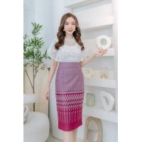 ราคา NK กระโปรงลายไทย เอวสูง ทรงดินสอ (20304381608)