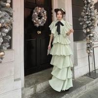 ราคา FLAT2112 FF0031 LADY DIANA DRESS เดรสยาว เดรสชั้น สวยหรู ใส่เที่ยว ออกงาน มีโบว์ ผูกไทด์ แบรนด์แท้ พร้อมส่ง (19453739445)