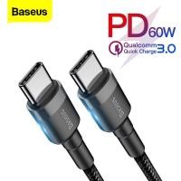ราคา Baseus 0 5m 1m 2m 60W การชาร์จอย่างรวดเร็วสาย USB Type C ไปยังสาย USB C สำหรับ Samsung S10 Xiaomi โทรศัพท์มือถือ USBC PD Charger USB C สาย Type C (670226056)