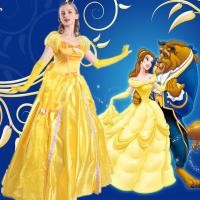 ราคา CP249 ชุดเจ้าหญิง เบลล์ โฉมงานกับเจ้าชายอสูร Dress for Princess Belle Beauty and the Beast Suit Disney Costume Party Movie Cosplay Fancy Outfit CP249 WC4 (1281348932)