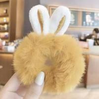 ราคา ยางรัดผมเด็กผญ ยางรัดผมโดนัทติดหูกระต่าย ยางรัดผมประดับขนนุ่ม สีพาสเทล หวาน ยางมัดผม ACFUNY (21168664346)
