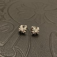 ราคา Chrome Heart pure silver high quality 925 silver full diamond cross 925 sterling silver gold plated classic earrings for men and women (19988535240)