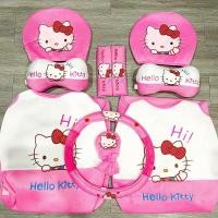 ราคา หุ้มเบาะรถยนต์ลายคิตตี้ขาวชมพู เบาะนั่งสีชมพู งานผ้ากำมะหยี่ปักลาย สวยตรงปก ผ้านุ่ม (11889947679)