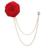 ราคา เข็มกลัด รูปดอกไม้ สําหรับติดเสื้อสูท งานแต่งงาน Wedding Brooches Cloth Art Hand Made Rose Flower Brooch Lapel Pin Badge Tassel Chain Mens Suit Accessories (19308208735)