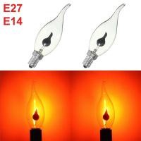 ราคา เทียนเปลวไฟย้อนยุค E14 E27 220V โคมระย้าหลอดไฟเอดิสันโคมไฟสีแดง (9344997905)