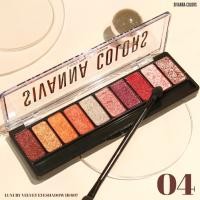 ราคา ซีเวนน่า คัลเลอร์ส อายแชโดว์ พาเลท ทาตา 10 สี เนื้อครีม ชิมเมอร์ Sivanna Colors Luxury Velvet Eyeshadow HF697 (16635356220)