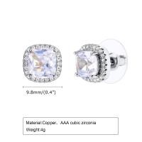 ราคา ต่างหูป้ายเลื่อนเซอร์โคเนีย Vnox แบบเรียบง่ายสำหรับผู้ชายผู้หญิงเครื่องประดับต่างหูทองแดงสีเงินทอง (21005064964)