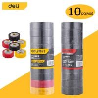 ราคา Deli เทปฉนวนกันความร้อนสูง 10pcs ทปผ้าพันสายไฟรถยนต์ เทปพันสายไฟ เทปพันสายไฟไวนิล เทปผ้ากาวสำหรับสายเคเบิ้ล เทปยางพันละลายเล็ก Electical Tape (16548901608)