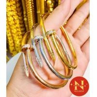 ราคา กำไล ตะปู สวยหรูทันสมัยกำลังนิยมขนาด 19 cm สีทองสีเงินสีนาค สวยหรูเสมือนจริง นพคุณห้างทอง (19661790446)